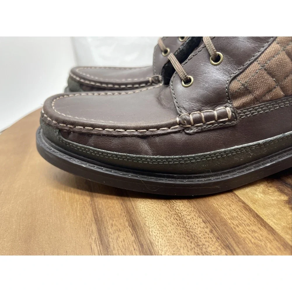 Cole‎ Haan Boots 8.5 M C20210 Pinch Brown Leather Lace Up Quilted Moc Ankle Mens